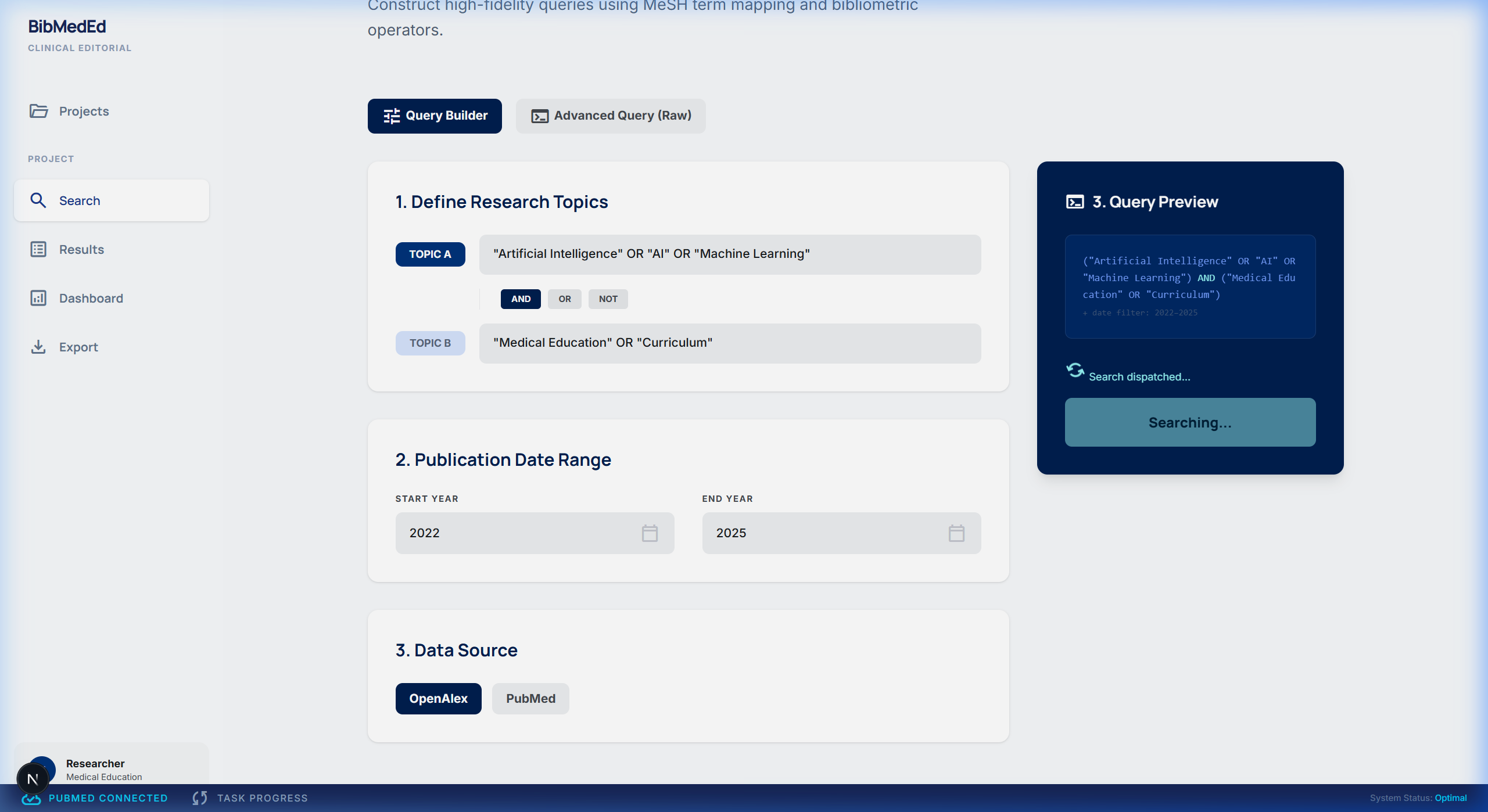 Dynamic Search Progress